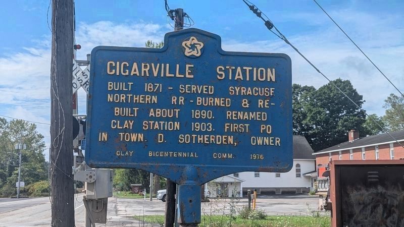 Cigarville Station Marker as it looks today. Click for full size. Cigarville Station Marker as it looks today image. Click for full size.