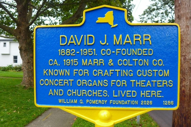 David J. Marr Marker. Click for full size. David J. Marr Marker image. Click for full size.
