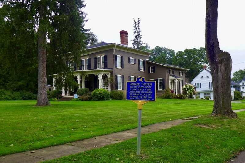 Horace Thayer Marker and house. Click for full size. Horace Thayer Marker and house image. Click for full size.