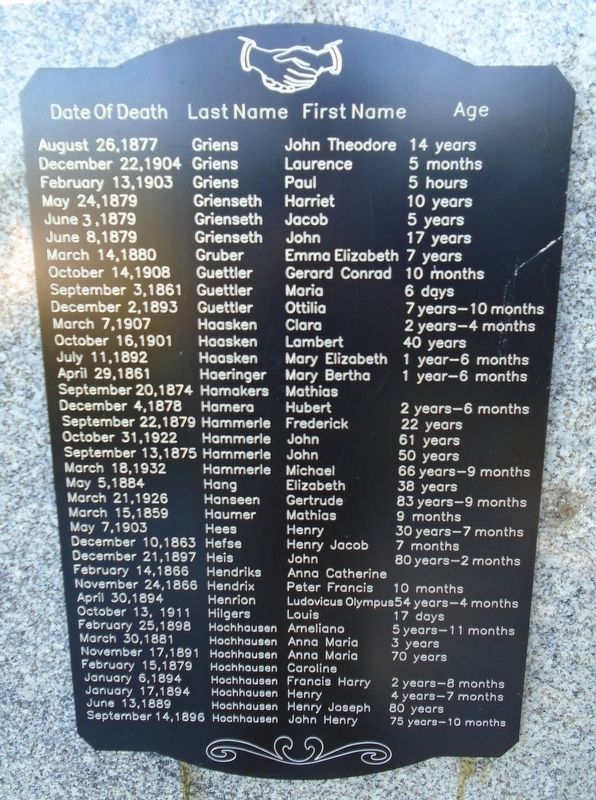 St. Bernard Catholic Church Cemetery Deceased Marker 3. Click for full size. St. Bernard Catholic Church Cemetery Deceased Marker 3 image. Click for full size.