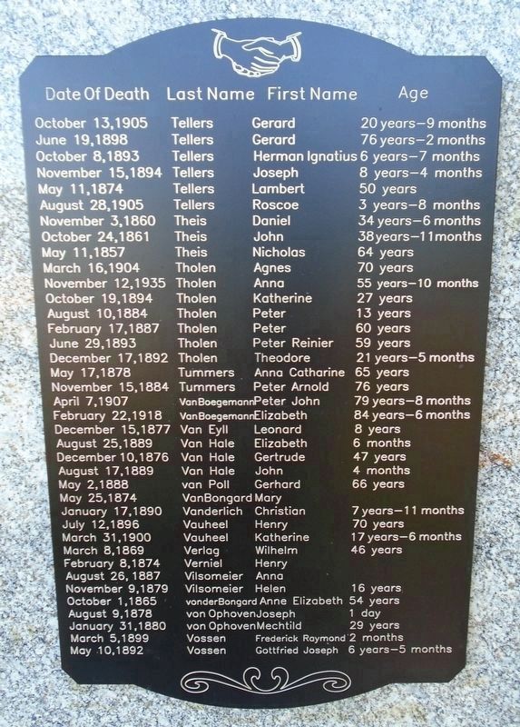 St. Bernard Catholic Church Cemetery Deceased Marker 10. Click for full size. St. Bernard Catholic Church Cemetery Deceased Marker 10 image. Click for full size.