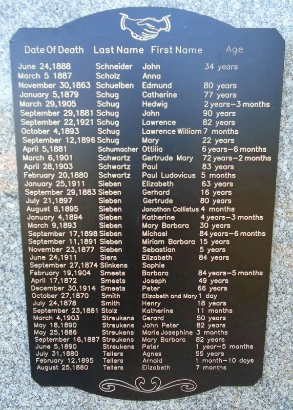 St. Bernard Catholic Church Cemetery Deceased Marker 9. Click for full size. St. Bernard Catholic Church Cemetery Deceased Marker 9 image. Click for full size.