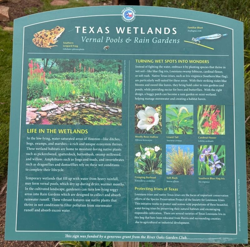 Texas Wetlands Marker. Click for full size. Texas Wetlands Marker image. Click for full size.