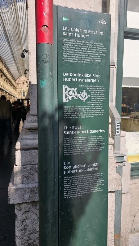 The Royal Saint-Hubert Galleries Marker. Click for full size. The Royal Saint-Hubert Galleries Marker image. Click for full size.