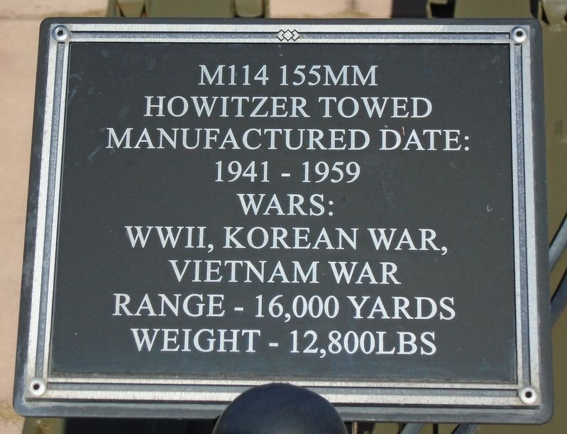 M114 155mm Howitzer Towed Marker. Click for full size. M114 155mm Howitzer Towed Marker image. Click for full size.