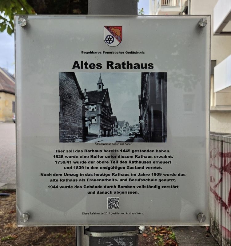 Altes Rathaus / Old Town Hall Marker. Click for full size. Altes Rathaus / Old Town Hall Marker image. Click for full size.