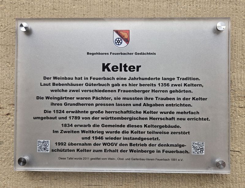 Kelter / Wine Press Marker. Click for full size. Kelter / Wine Press Marker image. Click for full size.