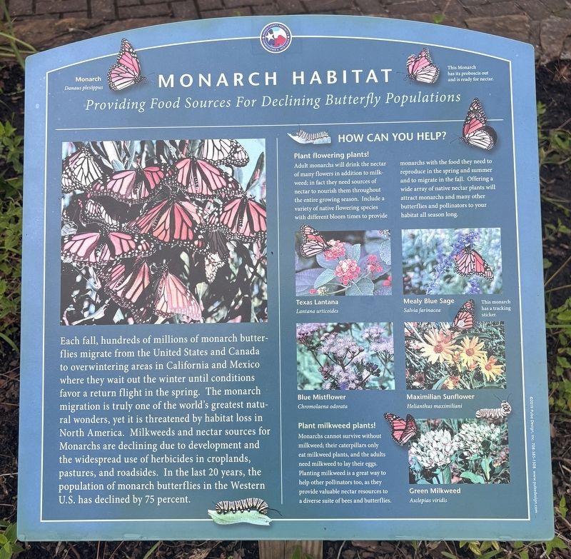 Monarch Habitat Marker. Click for full size. Monarch Habitat Marker image. Click for full size.