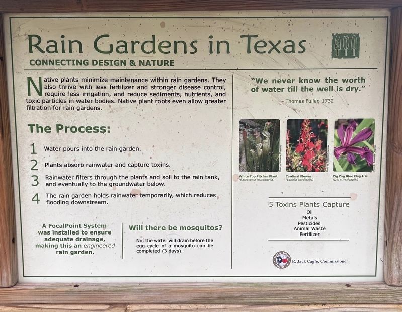 Rain Gardens in Texas Marker. Click for full size. Rain Gardens in Texas Marker image. Click for full size.