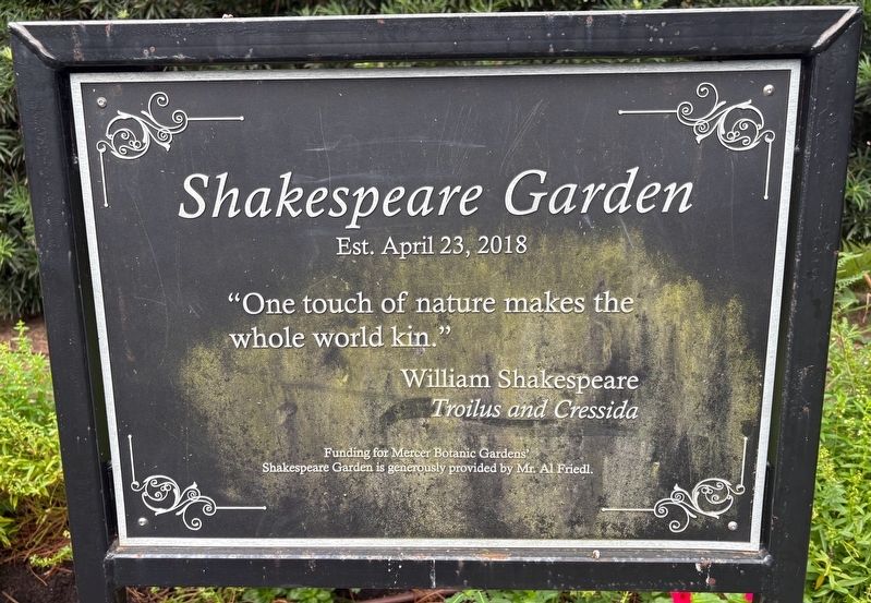 Shakespeare Garden Marker. Click for full size. Shakespeare Garden Marker image. Click for full size.