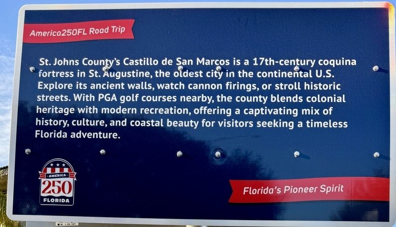 Castillo De San Marcos Marker. Click for full size. Castillo De San Marcos Marker image. Click for full size.