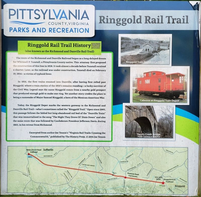Ringgold Rail Trail History Marker. Click for full size. Ringgold Rail Trail History Marker image. Click for full size.