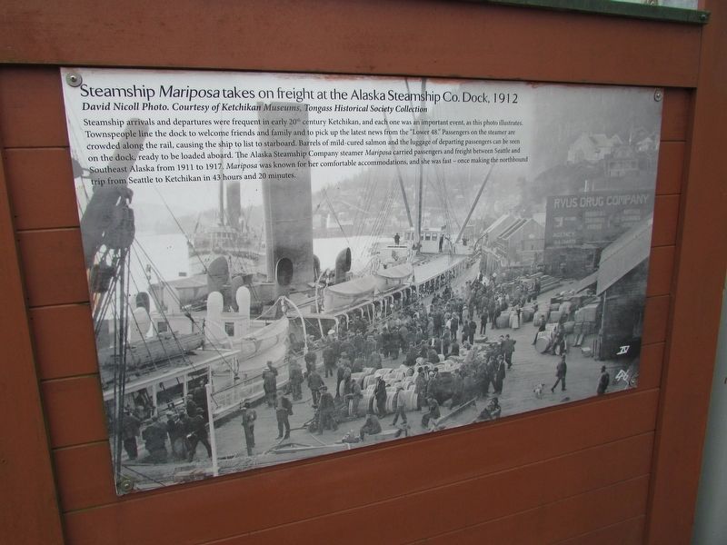 Steamships in Ketchikan Marker (Panel 1). Click for full size. Steamships in Ketchikan Marker (Panel 1) image. Click for full size.