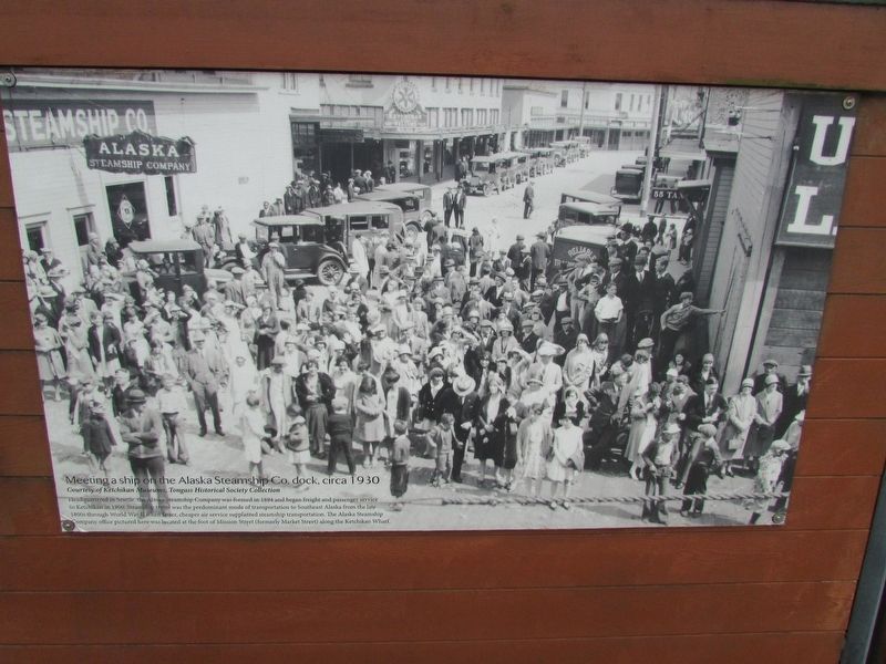 Steamships in Ketchikan Marker (Panel 2). Click for full size. Steamships in Ketchikan Marker (Panel 2) image. Click for full size.