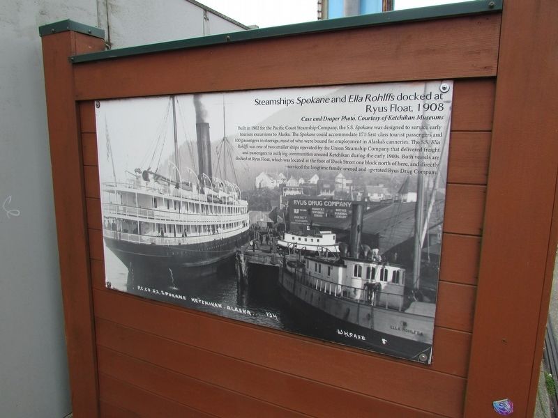 Steamships in Ketchikan Marker (Panel 4). Click for full size. Steamships in Ketchikan Marker (Panel 4) image. Click for full size.