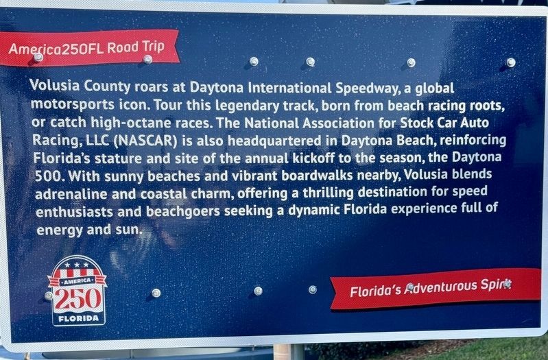 Daytona International Speedway Marker (Side2). Click for full size. Daytona International Speedway Marker (Side2) image. Click for full size.