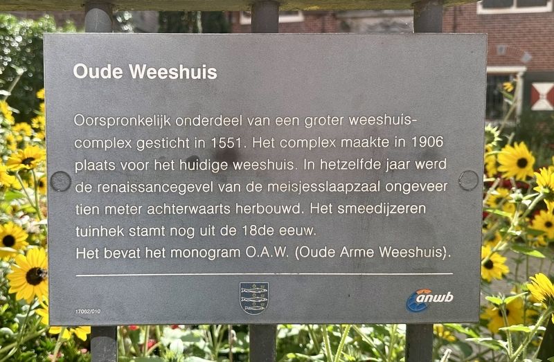 Oude Weeshuis / Old Orphanage Marker. Click for full size. Oude Weeshuis / Old Orphanage Marker image. Click for full size.