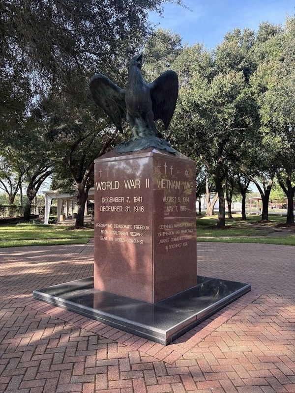Sculpture base: Vietnam War and World War II. Click for full size. Sculpture base: Vietnam War and World War II image. Click for full size.