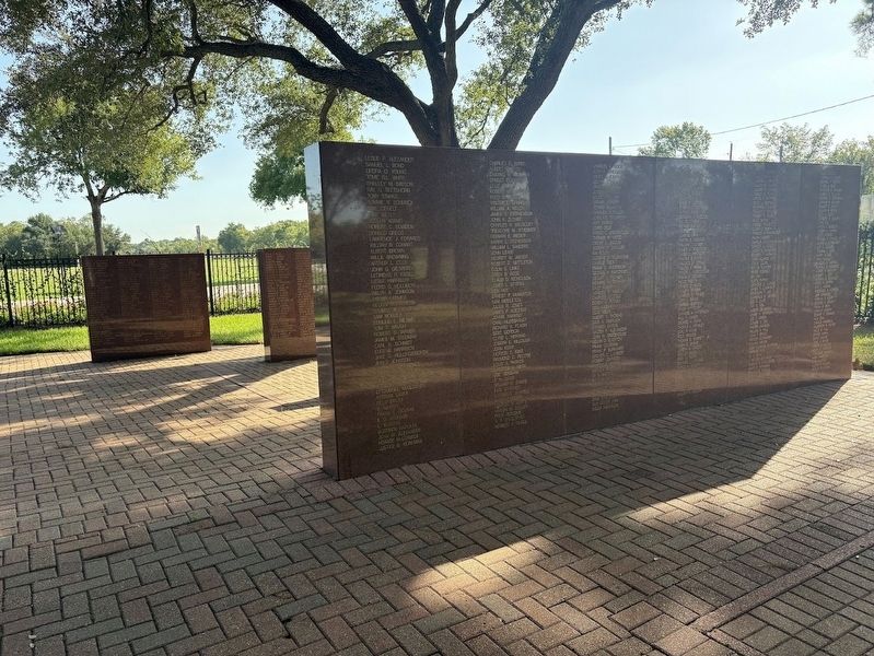 Panels with names at the Harris County War Memorial. Click for full size. Panels with names at the Harris County War Memorial image. Click for full size.