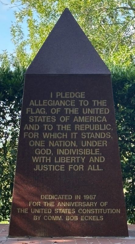 Pledge of Allegiance Marker. Click for full size. Pledge of Allegiance Marker image. Click for full size.