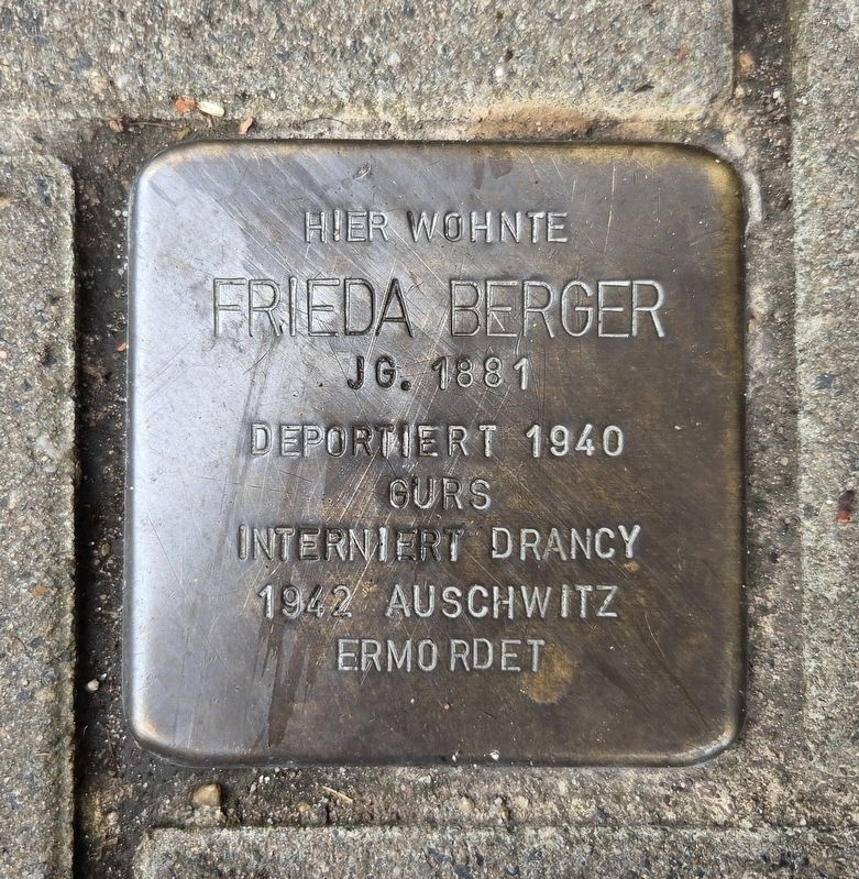 Frieda Berger Marker. Click for full size. Frieda Berger Marker image. Click for full size.