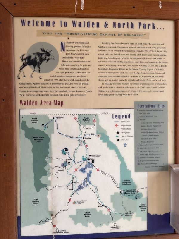 Welcome to Walden & North Park Marker. Click for full size. Welcome to Walden & North Park Marker image. Click for full size.