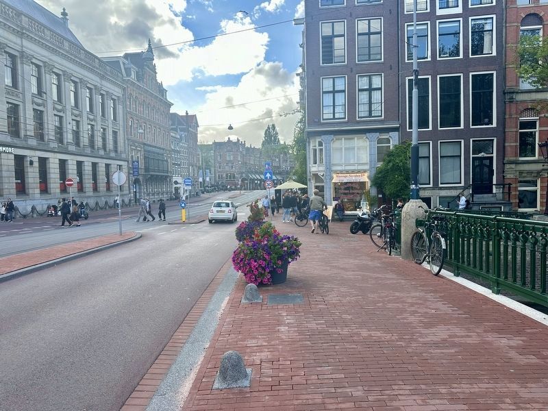 Alfred Kinsey Marker - wide view, looking west on Raadhuisstraat. Click for full size. Alfred Kinsey Marker - wide view, looking west on Raadhuisstraat image. Click for full size.