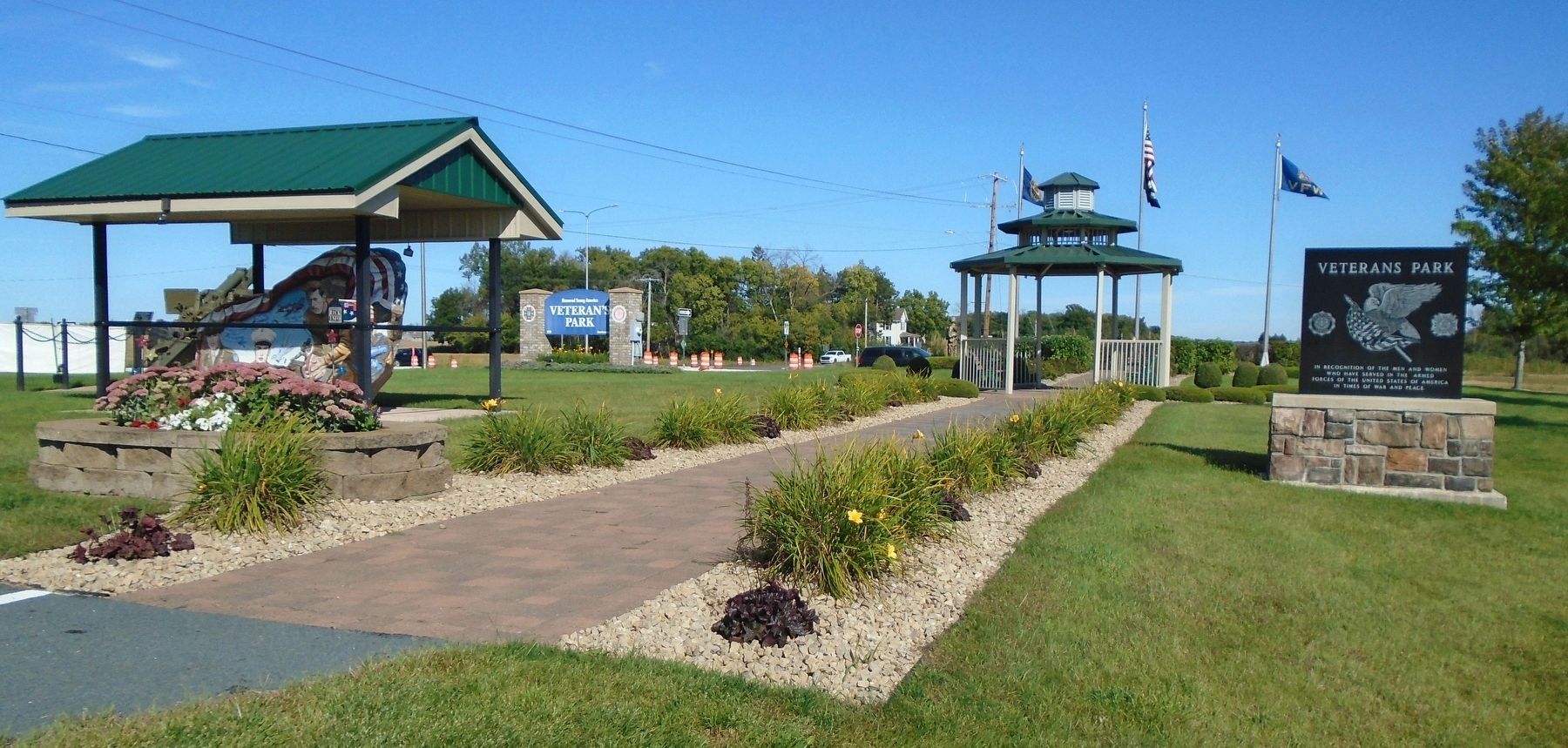 Veterans Park and Marker. Click for full size. Veterans Park and Marker image. Click for full size.