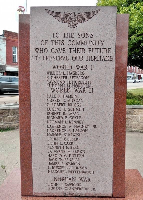 To the Sons of this Community Who Gave Their Future to Preserve Our Heritage. Click for full size. To the Sons of this Community Who Gave Their Future to Preserve Our Heritage image. Click for full size.