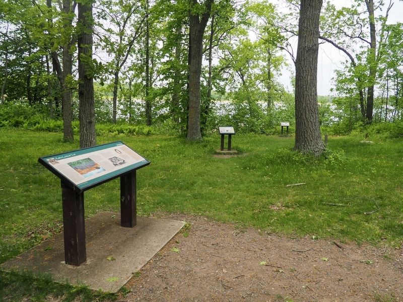 Dakota Village Marker at the Cooper Site on the Kathio Landmark Trail. Click for full size. Dakota Village Marker at the Cooper Site on the Kathio Landmark Trail image. Click for full size.