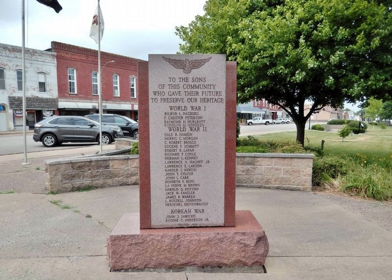 To the Sons of this Community Who Gave Their Future to Preserve Our Heritage. Click for full size. To the Sons of this Community Who Gave Their Future to Preserve Our Heritage image. Click for full size.