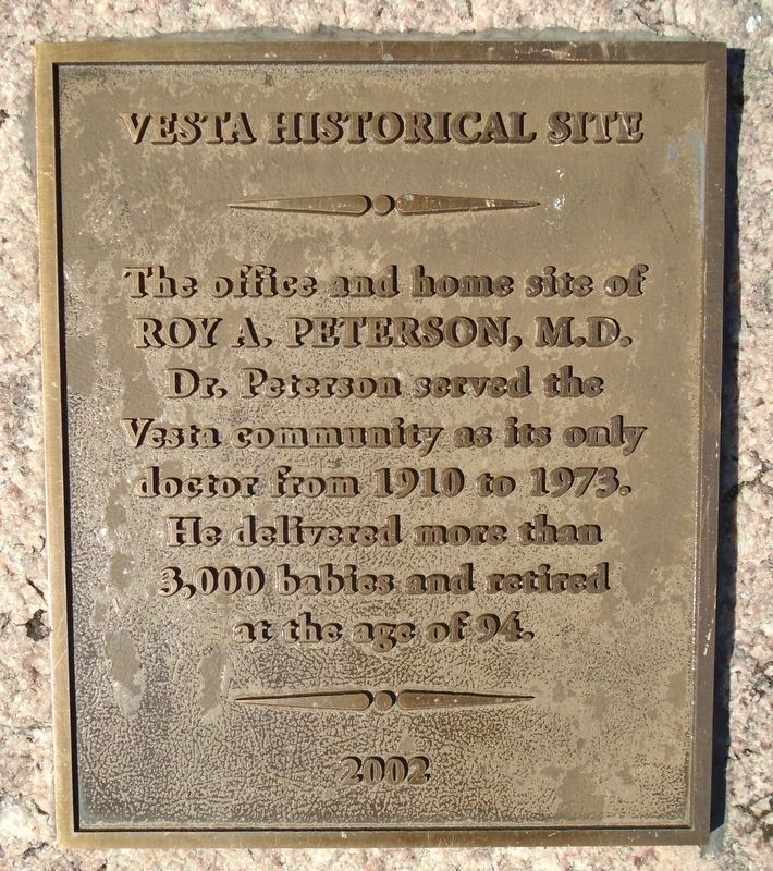 Roy A. Peterson, M.D. Office and Home Site Marker. Click for full size. Roy A. Peterson, M.D. Office and Home Site Marker image. Click for full size.