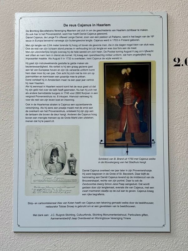 De Reus Cajanus in Haarlem / Cajanus the Giant in Haarlem Marker. Click for full size. De Reus Cajanus in Haarlem / Cajanus the Giant in Haarlem Marker image. Click for full size.