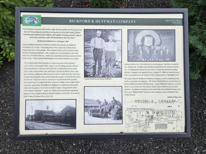 Bickford & Huffman Company Marker image. Click for full size.