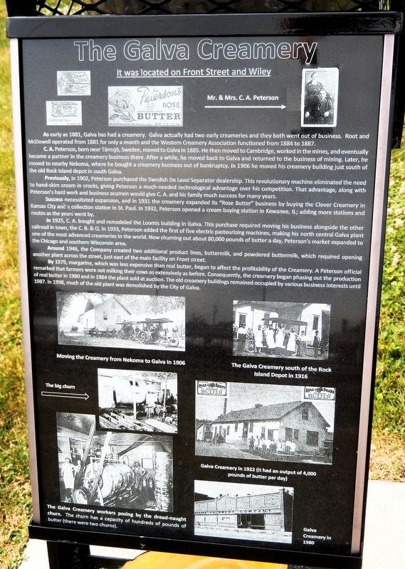 The Galva Creamery Marker. Click for full size. The Galva Creamery Marker image. Click for full size.
