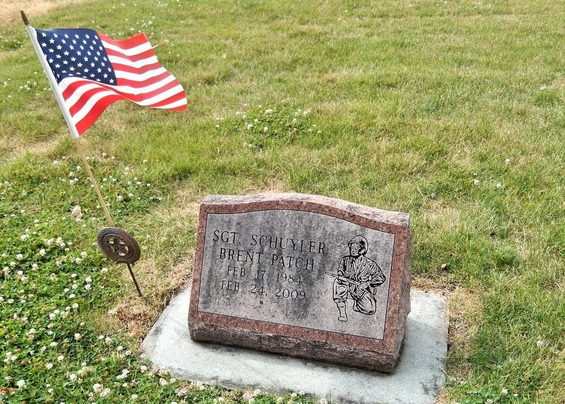 Sgt. Schuyler Brent Patch Marker. Click for full size. Sgt. Schuyler Brent Patch Marker image. Click for full size.