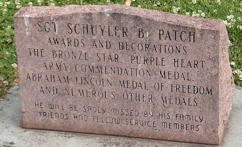 Sgt. Schuyler Brent Patch Marker. Click for full size. Sgt. Schuyler Brent Patch Marker image. Click for full size.