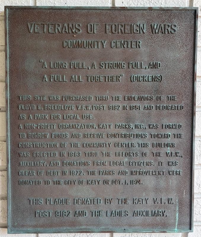 Veterans of Foreign Wars Community Center Marker. Click for full size. Veterans of Foreign Wars Community Center Marker image. Click for full size.