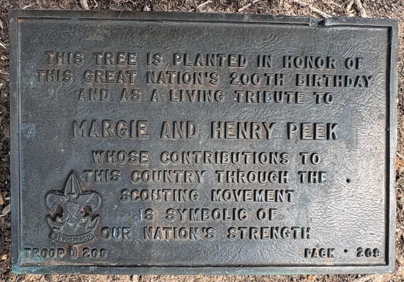 Margie and Henry Peek Marker. Click for full size. Margie and Henry Peek Marker image. Click for full size.