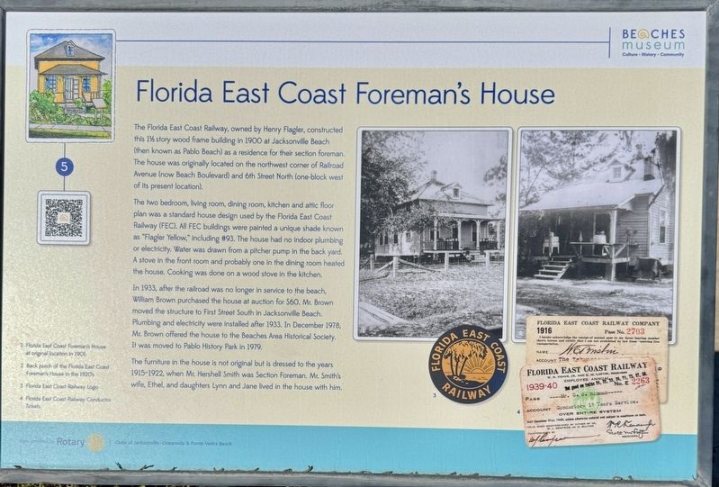 Florida East Coast Foreman’s House Marker. Click for full size. Florida East Coast Foreman’s House Marker image. Click for full size.