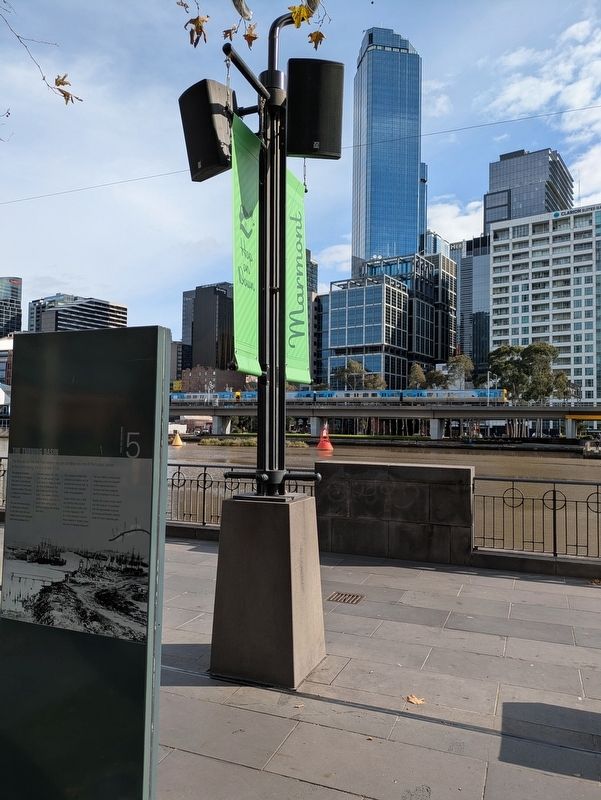 The Marker facing across the river to the Turning Basin. Click for full size. The Marker facing across the river to the Turning Basin image. Click for full size.