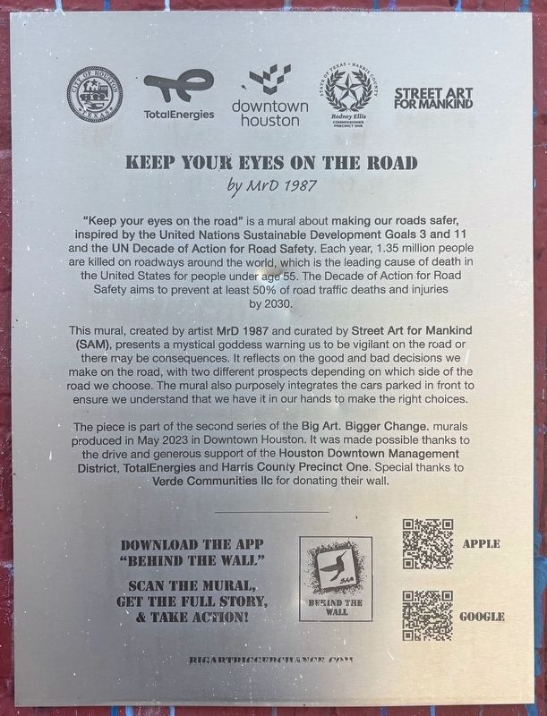 Keep Your Eyes on the Road Marker. Click for full size. Keep Your Eyes on the Road Marker image. Click for full size.