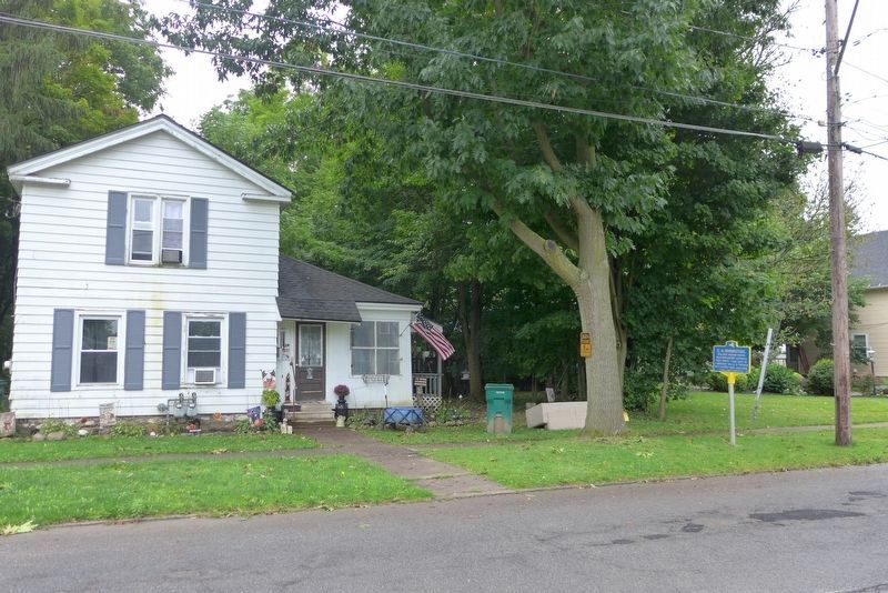 E.A. Brininstool Marker and house. Click for full size. E.A. Brininstool Marker and house image. Click for full size.