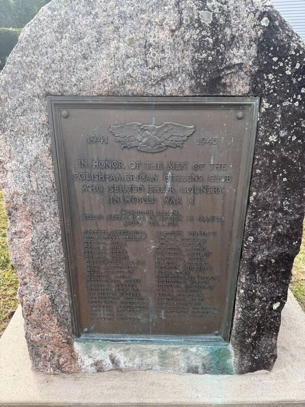 Polish-American Citizens Club World War II Memorial. Click for full size. Polish-American Citizens Club World War II Memorial image. Click for full size.