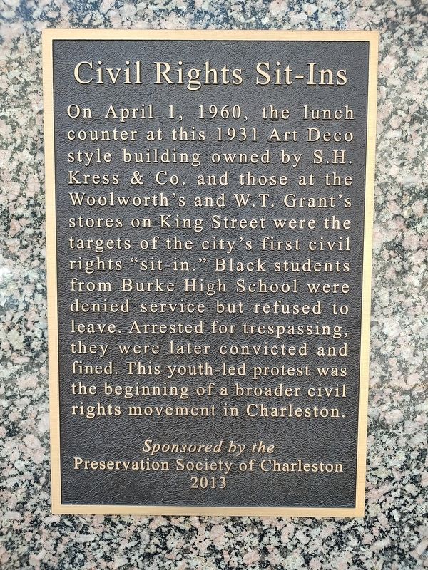 Civil Rights Sit-Ins Marker image. Click for full size.