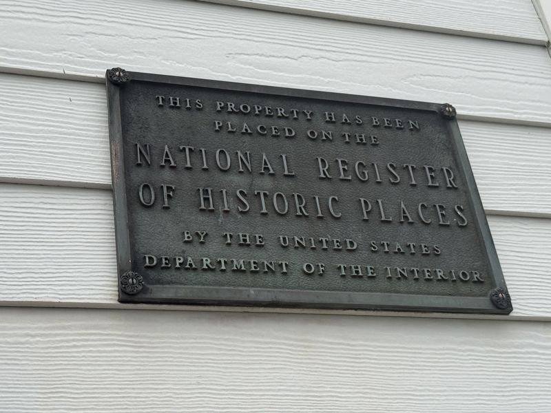 National Register of Historic Places plaque on the church. Click for full size. National Register of Historic Places plaque on the church image. Click for full size.