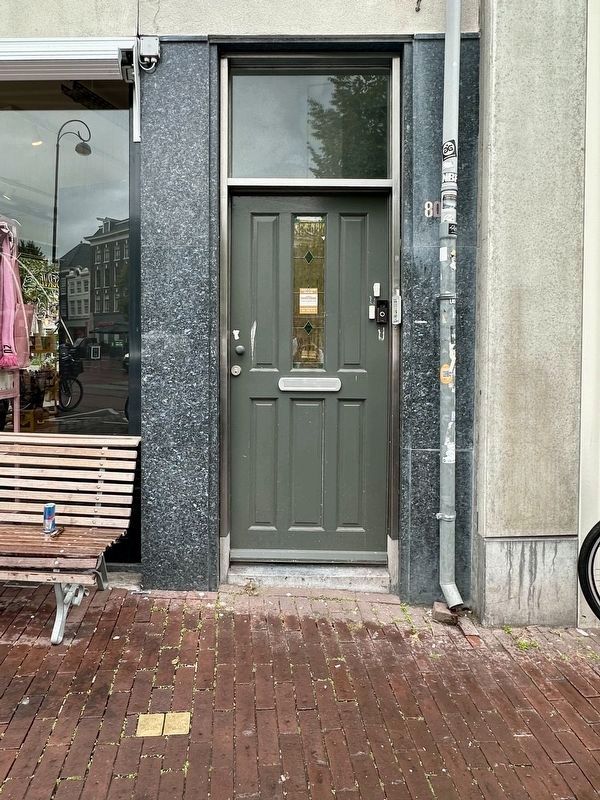 Rachel Swaap - de Vries stolperstein - wide view. Click for full size. Rachel Swaap - de Vries stolperstein - wide view image. Click for full size.