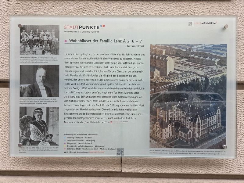 Wohnhäuser der Familie Lanz A 2, 6 + 7 / Residences of the Lanz Family, A 2, 6 + 7 Marker. Click for full size. Wohnhäuser der Familie Lanz A 2, 6 + 7 / Residences of the Lanz Family, A 2, 6 + 7 Marker image. Click for full size.