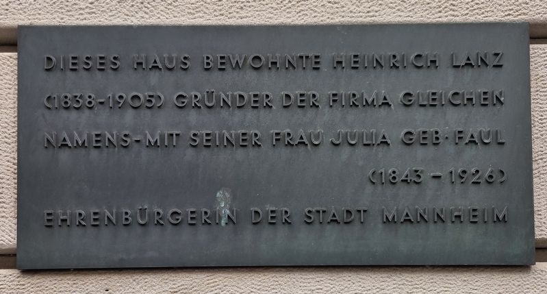 Wohnhaus von Heinrich und Julia Lanz / Home of Heinrich and Julia Lanz Marker. Click for full size. Wohnhaus von Heinrich und Julia Lanz / Home of Heinrich and Julia Lanz Marker image. Click for full size.