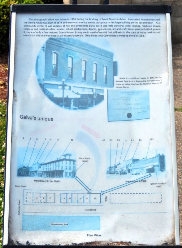 Galva Opera House/Temperance Hall Marker. Click for full size. Galva Opera House/Temperance Hall Marker image. Click for full size.